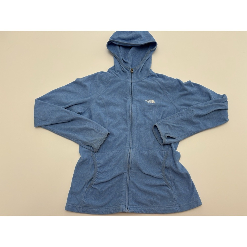 Women's The North Face TKA 100 Fleece Baby Blue Jacket Hiking Outdoors SZ M